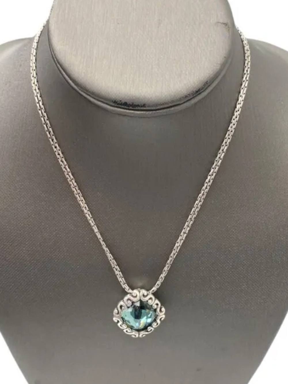 Brighton Necklace with Blue Crystal Pendant